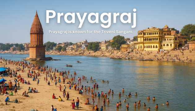 Prayagraj is known for the Triveni Sangam. 5